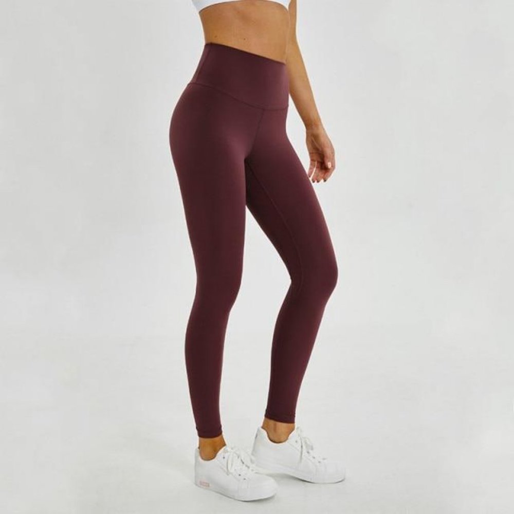 Womens Soft Naked Athletic Fitness Leggings Purple